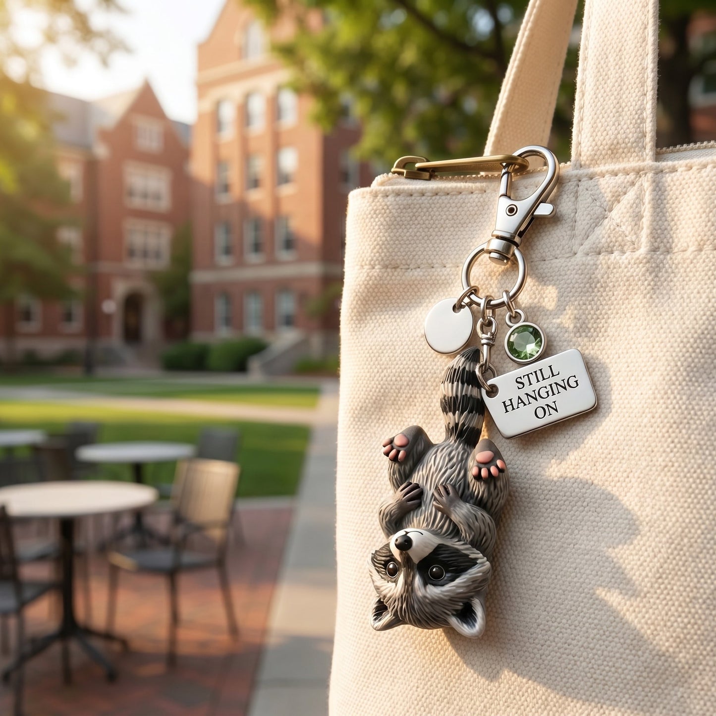 π¦ "Still Hanging On" Trash Panda Keychain & Keepsake Card Set | The Perfect Encouragement Gift π
